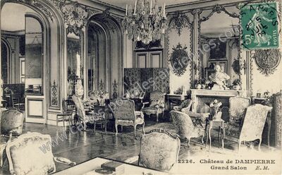 Carte postale ancienne Château de DAMPIERRE Grand Salon — Dampierre (Jura)