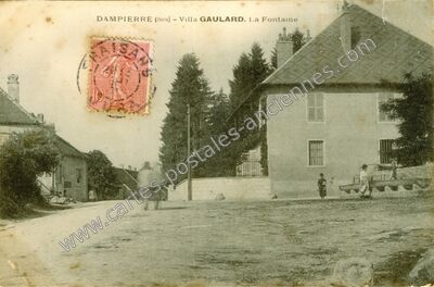 Carte postale ancienne Villa GAULARD. La Fontaine — Dampierre (Jura)