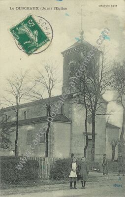 Carte postale ancienne L'Eglise — Le Deschaux (Jura)