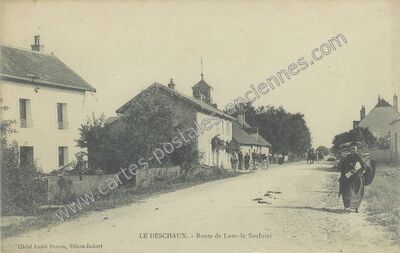Carte postale ancienne Route de Lons-le-Saulnier — Le Deschaux (Jura)