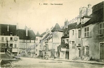 Carte postale ancienne Rue Carondelet — Dole (Jura)