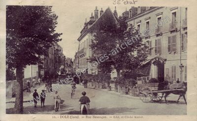 Carte postale ancienne Rue Besançon — Dole (Jura)