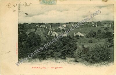 Carte postale ancienne Vue générale — Évans (Jura)