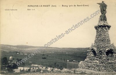 Carte postale ancienne Bourg (pris du Sacré-Cœur) — Foncine-le-Haut (Jura)