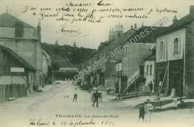 Carte postale ancienne La Grande-Rue — Fraisans (Jura)