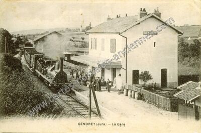 Carte postale ancienne La Gare — Gendrey (Jura)