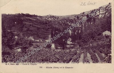Carte postale ancienne Gizia et le Chanelet — Gizia (Jura)