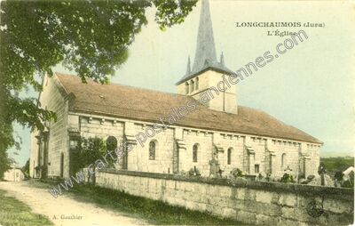 Carte postale ancienne L'Église — Longchaumois (Jura)