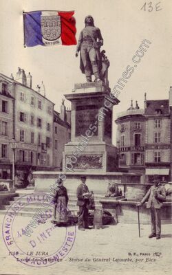 Carte postale ancienne Statue du Général Lecourbe — Lons-le-Saunier (Jura)