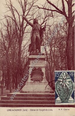 Carte postale ancienne Statue de Rouget-de-Lisle — Lons-le-Saunier (Jura)