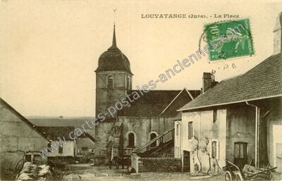 Carte postale ancienne La Place — Louvatange (Jura)