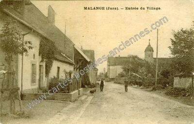Carte postale ancienne Entrée du Village — Malange (Jura)