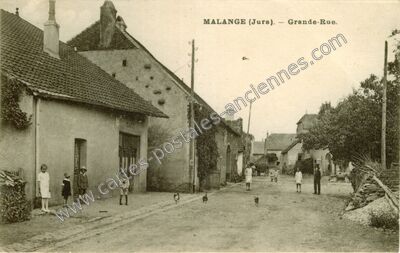 Carte postale ancienne Grande-Rue — Malange (Jura)