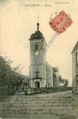 Carte postale ancienne Eglise — Malange (Jura)