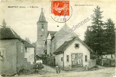 Carte postale ancienne L'Église — Mantry (Jura)