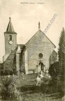 Carte postale ancienne L'église — Mantry (Jura)