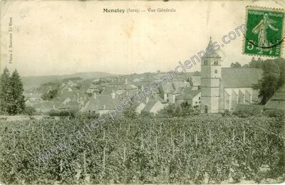 Carte postale ancienne Vue Générale — Menotey (Jura)