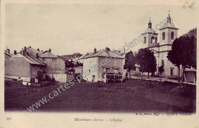 Carte postale ancienne L'Eglise — Morbier (Jura)