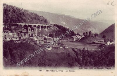 Carte postale ancienne Le Viaduc — Morbier (Jura)