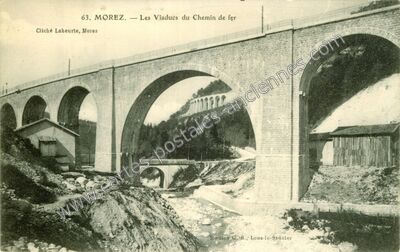 Carte postale ancienne Les Viaducs du Chemin de fer — Morez (Jura)