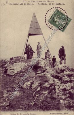 Carte postale ancienne Sommet de la Dôle — Morez (Jura)