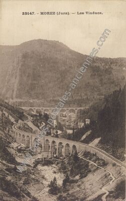 Carte postale ancienne Les Viaducs — Morez (Jura)