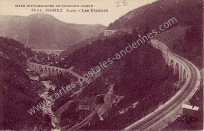 Carte postale ancienne Les Viaducs — Morez (Jura)