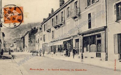 Carte postale ancienne La Société Générale, 70, Grande-Rue — Morez (Jura)