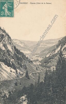 Carte postale ancienne Entrée (Côté de la Suisse) — Morez (Jura)