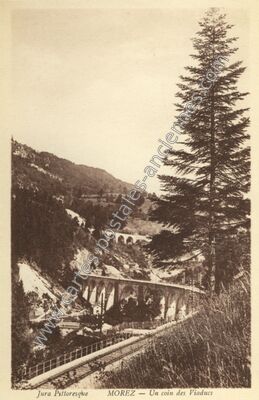 Carte postale ancienne Un coin des Viaducs — Morez (Jura)