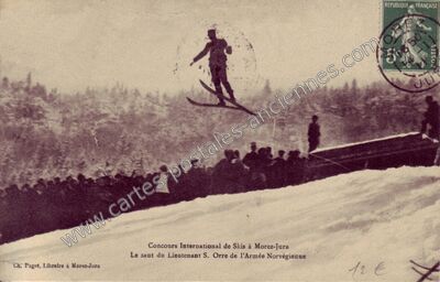 Carte postale ancienne Concours International de Skis — Morez (Jura)