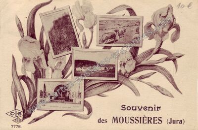 Carte postale ancienne Souvenir des Moussières — Les Moussières (Jura)