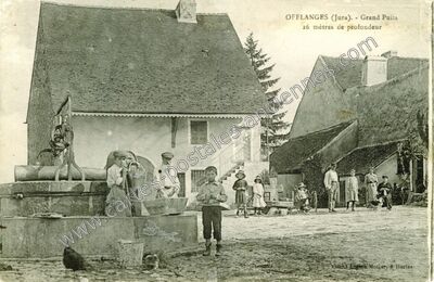 Carte postale ancienne Grand Puits — Offlanges (Jura)