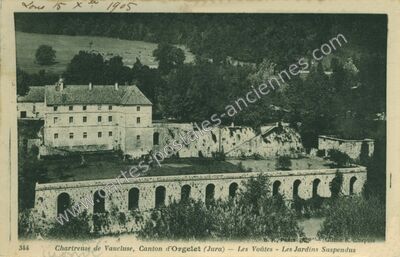 Carte postale ancienne Chartreuse de Vaucluse — Onoz (Jura)