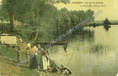 Carte postale ancienne Une vue sur le Doubs — Orchamps (Jura)