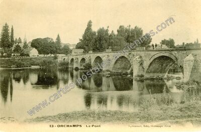 Carte postale ancienne Le Pont — Orchamps (Jura)