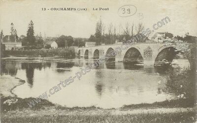 Carte postale ancienne Le Pont — Orchamps (Jura)