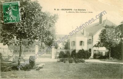 Carte postale ancienne Les Graviers — Orchamps (Jura)
