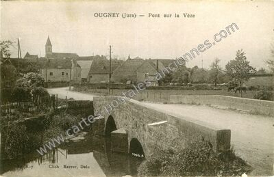 Carte postale ancienne Pont sur la Vèze — Ougney (Jura)