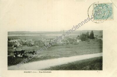 Carte postale ancienne Vue Générale — Pagney (Jura)