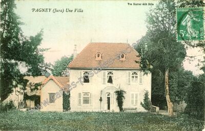 Carte postale ancienne Une Villa — Pagney (Jura)