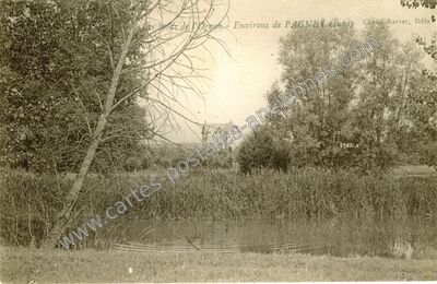 Carte postale ancienne Les bords de l'Ognon — Pagney (Jura)