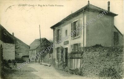 Carte postale ancienne Rue de la Vieille-Fontaine — Pagney (Jura)