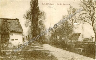 Carte postale ancienne Rue des Bouverets — Parcey (Jura)