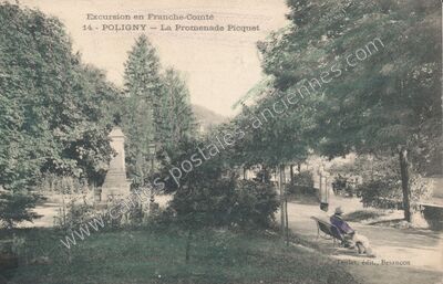 Carte postale ancienne La Promenade Picquet — Poligny (Jura)