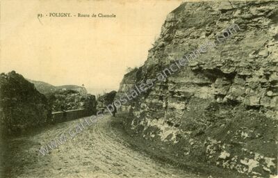 Carte postale ancienne Route de Chamole — Poligny (Jura)