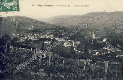 Carte postale ancienne Panorama de la Section du Port — Port-Lesney (Jura)