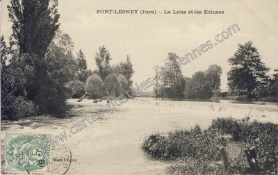 Carte postale ancienne La Loue et les Écluses — Port-Lesney (Jura)