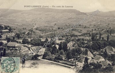 Carte postale ancienne Un coin de Lesney — Port-Lesney (Jura)