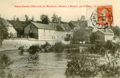 Carte postale ancienne Moulin des Malades — Ranchot (Jura)